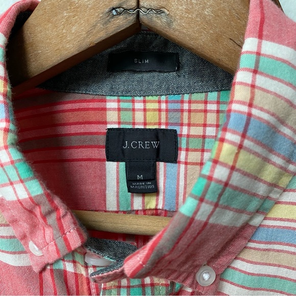 J Crew Plaid Sim Fit Oxford Button Down Shirt - Picture 7 of 14